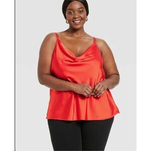 Silk red tank top blouse